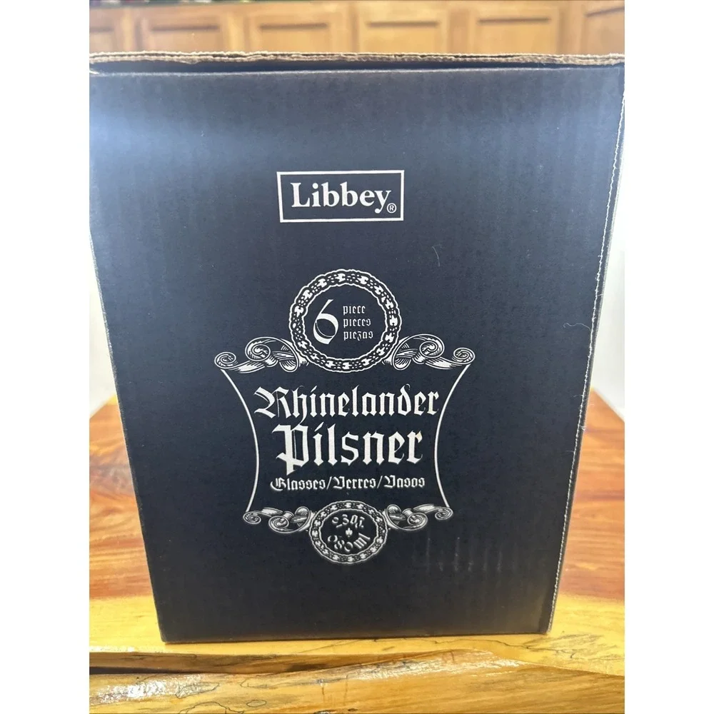 LIBBEY RHINELANDER PILSNER SET OF 6 GLASSES 23‎ oz each Bar Man Cave New In Box